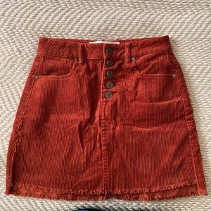 Burnt orange high waisted mini skirt